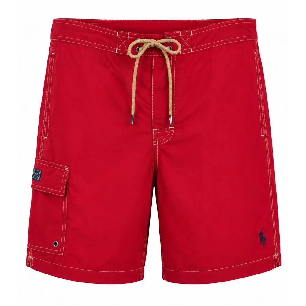 Polo Ralph Lauren Red Swim Trunks Board Shorts Nylon Lined Coastal Prep L